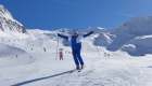 Skileraar voor het eerst op wintersport.